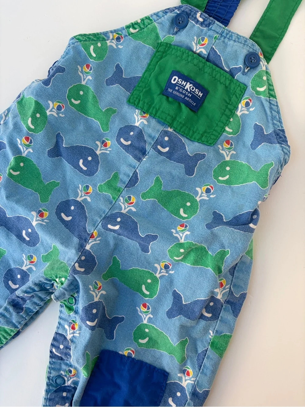 VTG OshKosh B’Gosh AOP Whales Beach Balls Fish Ocean Baby Toddler Size 18 Months